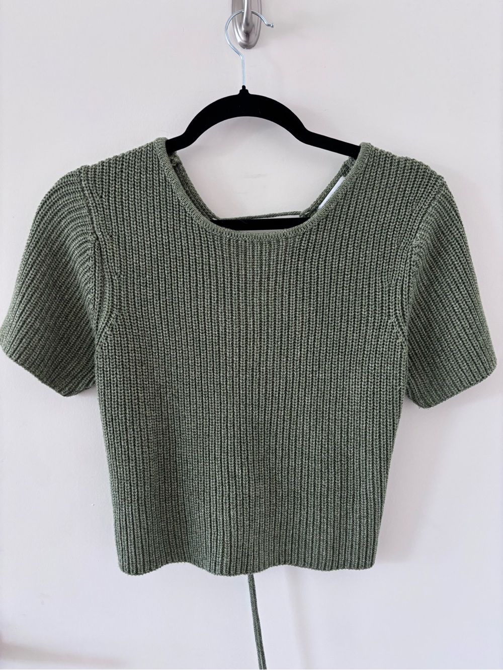 Isalis Green Knit Short Sleeve Women's Top